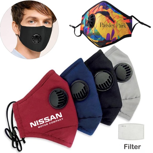 [CV2820] 4 Ply Sublimated Reusable Mask w/ Carbon Filter and Valve. CV2820