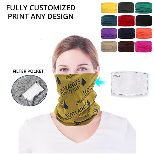 [CV7295] Full Color Washable Neck Gaiter Face Mask W/ PM2.5 Filter. CV7295