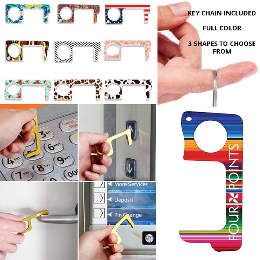 [CV9075] Full Color PPE No Touch Hygiene Door Opener Tool - Acrylic. CV9075