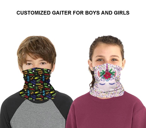 [CV7255] Full Color Gaiter Face Mask - Youth Size. CV7255