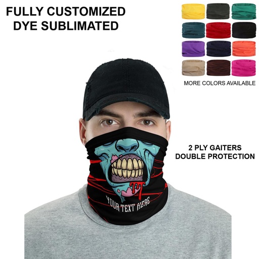 [CV7592] 2 Ply Full Color Neck Gaiter Tube Face Mask. CV7592