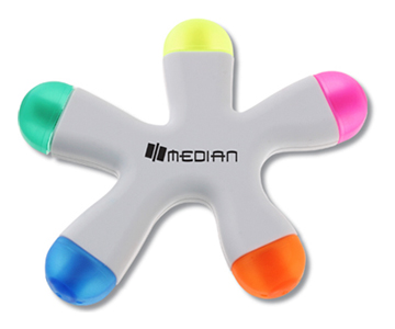 [FH1363] Funky Shaped Five Color Highlighter. FH1363