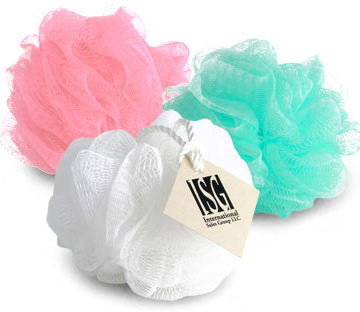 [NS4006] Classic Nylon Net Bath Sponge with Imprinted Tag. NS4006