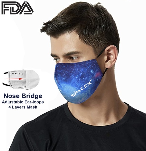 [CV2925] FDA Approved 4 Ply Sublimation Face Mask w/ Carbon Filter. CV2925