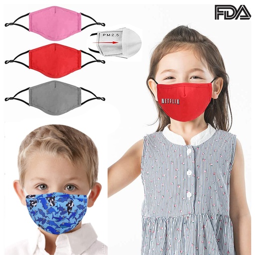 [CV2905] FDA Approved 4 Ply Sublimation Face Mask w/ Carbon Filter - Youth. CV2905