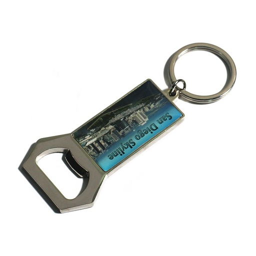 [KC2882] Vivid Full Color Bottle Opener Keyholder - Rectangle. KC2882