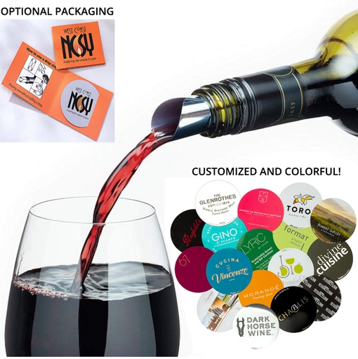 [WS8525] The Classic Wine Pouring Foil Disc - Full Color - Drop Stopping Pour Spout. WS8525