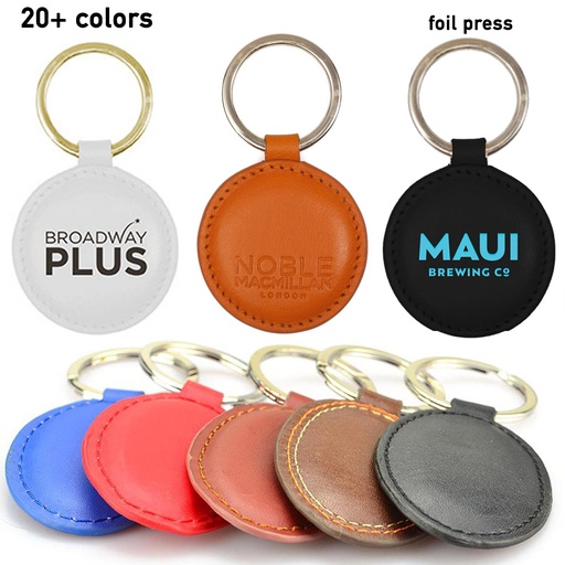 [KH8915] Pinnacle 2" Stitched Leatherette Key Tag. KH8915