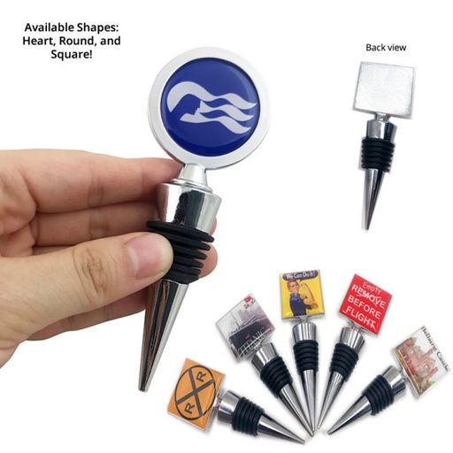[WS2930] Metal Savor Wine Bottle Stopper - Full Color Top. WS2930