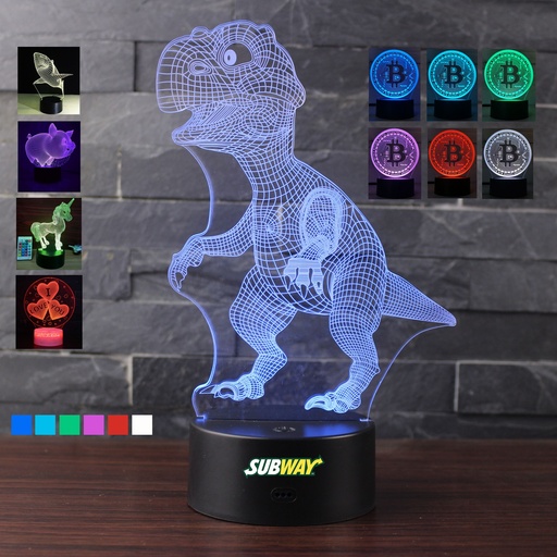 [NL9165] Custom 3D 7 Color Touch LED Table Lamp. NL9165