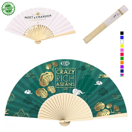 [HF3090] Fancy Bamboo Hand Fan - Full Color. HF3090