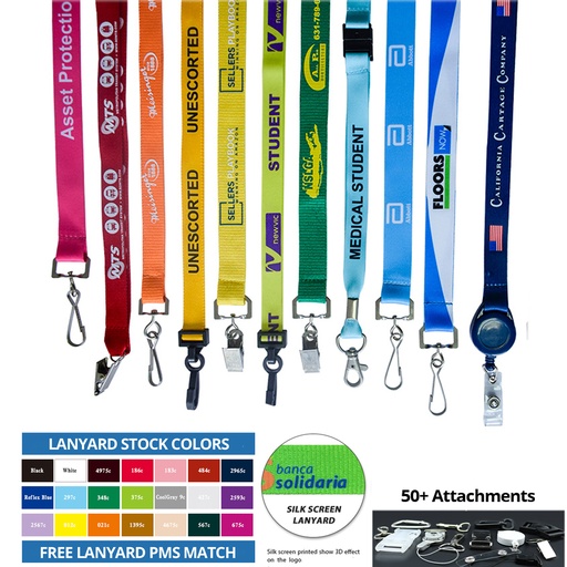 [LL2392] Custom 5/8" Polyester Lanyard - Silk Screen. LL2392
