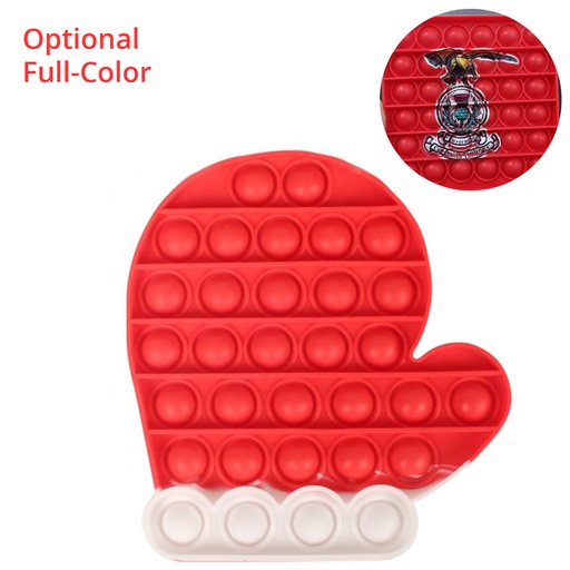 [ST6071] Santa Glove Pop It Fidget Toy - Optional Full-Color. ST6071