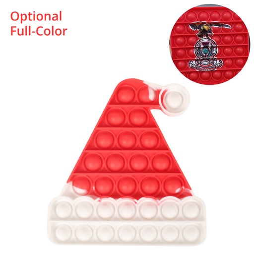 [ST6079] Santa Hat Pop It Fidget Toy - Optional Full-Color. ST6079