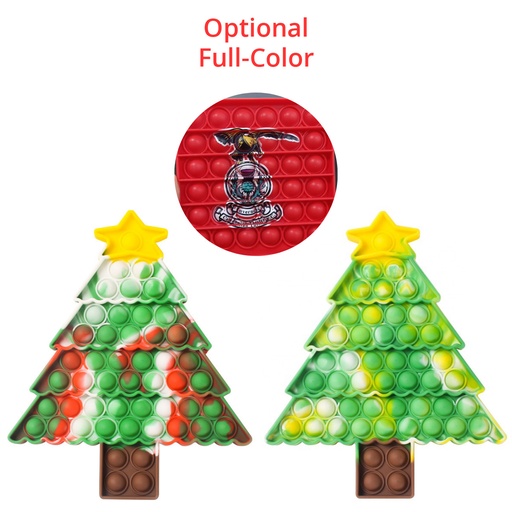 [ST6073] Christmas Tree Pop It Fidget Toy - Optional Full-Color. ST6073
