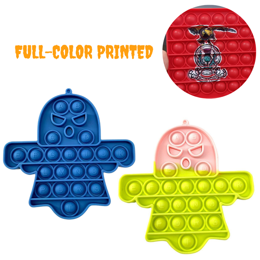 [ST6075] Halloween Ghost - Pop It Fidget Toy Full color. ST6075
