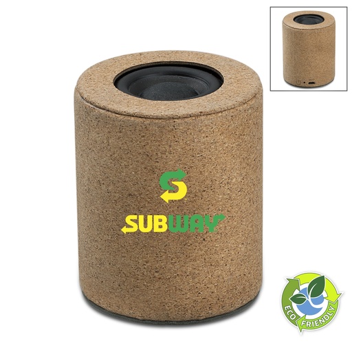 [1484862_PWB9889] Full-Color Cork Eco-Friendly Bluetooth Speaker. PWB9889
