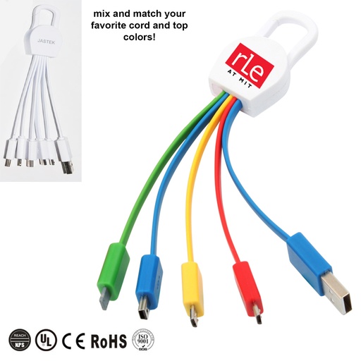 [AC5017] Advanced 4 In 1 Carabiner USB Charging Cable With Type C Port. AC5017