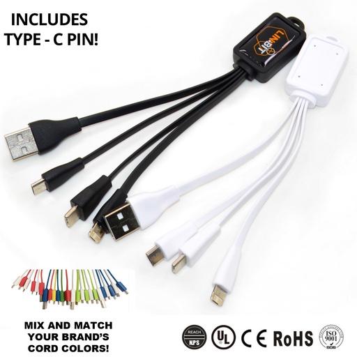 [AC5015] Acrylic Dome Universal USB Charging Cable - W/ Type - C. AC5015